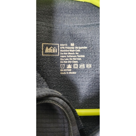 REI Co-op Mens Medium Midweight Base Layer Top Quarter Zip Blue Pullover - Picture 3 of 3